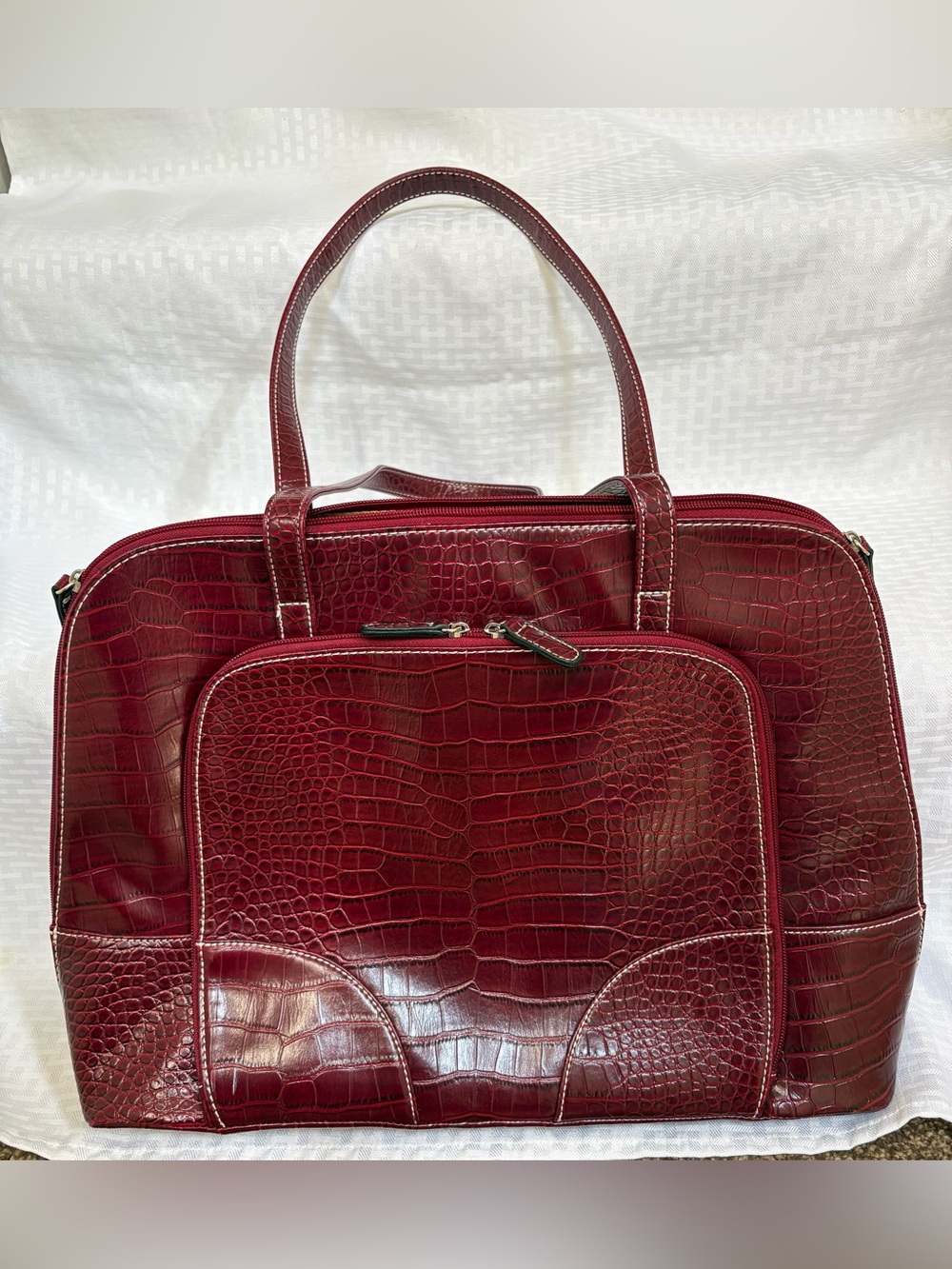 Faux Leather Ladies Briefcase Laptop Carrying Case Shoulder Bag NEW NEVER USED
